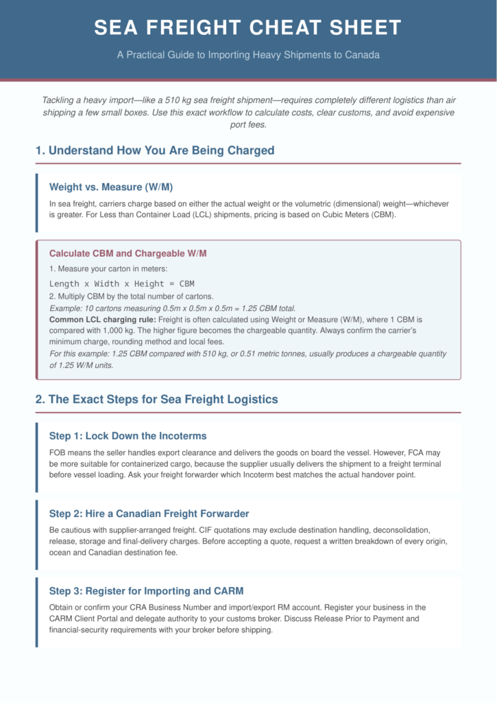 Cover of Sea Freight Cheat Sheet